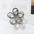 Minimalist silver plum blossom hair claw clip made of eco-friendly metal for women - Medium / Silver