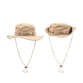 Détail de chapeaux boonie kaki avec œillets métalliques et mentonnière réglable - Khaki Foncé