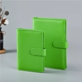 Bright green PU leather A5 and A6 binders with strap closure for journal organization - Dark Green