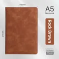 A5 business notebook in rock brown PU leather with 100 sheets and white stitching detail - A5 (100 Sheets/200 Pages) / Brown