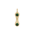 18K gold-plated waterdrop pendant featuring vibrant green zircon stones for DIY jewelry - Letter I