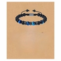 Bracelet pour homme en perles mates noires et oeil de tigre sur carte cadeau en kraft - À mon homme