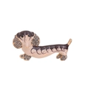 Chic dachshund dog brooch in brown enamel and gold finish with sparkling rhinestones - Brown