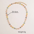 Detail view of colorful beaded necklace with dimensions 35+3cm and lobster clasp closure - U-Shaped Necklace