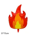 Flame shaped aluminum foil balloon with red orange gradient for party decor, 57x75cm - Red Flame