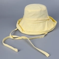 Detail of yellow cotton sun hat with adjustable chin strap for outdoor sun protection - M (55-58cm) / Yellow
