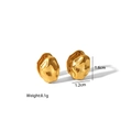 Detail of gold chunky hoop earrings with textured hammered finish and dimensions - Irregular Hammered Texture Style (YYE023621)
