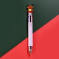 Christmas 6-color ballpoint pen featuring a cute red-nosed reindeer puppet topper - Reindeer - White Barrel