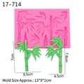Pink silicone mold for bamboo and bamboo shoots shapes, perfect for cake fondant and resin - Pink