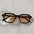 Klassische Cat-Eye-Sonnenbrille mit schwarzem Blasenrahmen und orangen Verlaufsgläsern - Schwarzer Rahmen Orangefarbener Verlaufsglas Stil (004)
