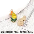 DIY corn shape enamel pendant charm in golden alloy for jewelry making projects - Corn BK1538#