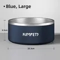 Dunkelblaue große Futternapf aus Edelstahl mit rutschfester Basis und Matt-Effekt - Einfacher Stil / Blau Groß