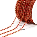 DIY necklace chain with red enamel beads and golden stainless steel links, 2mm and 3mm - Red Enamel 3mm Beads-Gold