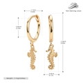 Detailed view of S925 sterling silver seahorse earrings with precise dimensions and weight - 18K Gold Plated 925 Silver / Gold