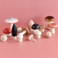 Modern Nordic wooden mushroom block set for creative home decor and children play - 14Pcs Forest Mushroom Set / Colorful