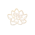 White enamel lotus flower brooch with gold plating detail and minimalist floral design - White Lotus (C1652-2)
