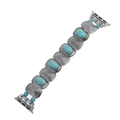 Retro Apple Watch metal strap with vintage silver finish and turquoise stone inlay - 38/40/41mm / Style 2