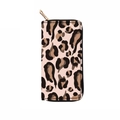Lange Geldbörse mit Reißverschluss, klassischem Leopardenmuster und goldenen Beschlägen - Braun Schwarz Rosa Beige Leopard
