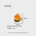 Macro shot of stainless steel pumpkin pendant showing dimensions 16mm by 14mm - NXC093-Cartoon Pumpkin Man