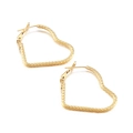 Boucles d'oreilles cœur dorées avec finition martelée pour un style élégant - 31mm / Or