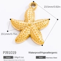 Wasserdichter, 18 Karat vergoldeter Seestern-Anhänger aus Edelstahl für DIY-Schmuck - Goldener Kleiner Seestern-Anhänger (PJ91019)
