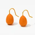 Minimalist orange enamel teardrop earrings with golden steel hooks for women - Orange (KDE1550)