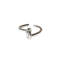 Anello aperto minimalista in argento sterling S925 con design a nodo di corda regolabile - Aperto Regolabile / Argento