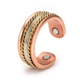 Verstellbarer Magnettherapie-Kupferring mit dreifarbigem Metallgeflecht-Finish - CR038 Ring / Kupfer