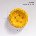 Realistic 5cm egg tart fridge magnet in vibrant yellow with caramel spots for home decor - Egg Tart