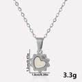 Macro view of heart pendant with measurements showing 1.2cm height and 1.0cm width - Silver White Shell Necklace (S1999-S-W-N22)