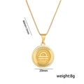 Collier signe astrologique Balance en acier doré avec pendentif de 20mm et chaîne - Balance