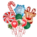 Set palloncini natalizi con Babbo Natale, bastoncini di zucchero e renne festive - Testa di Renna