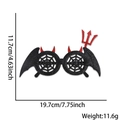Halloween glitter spider web glasses with bat wings and red devil horns party accessory - Spider Web Bat Style