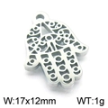 Hamsa Hand hanger 17x12mm zilver met hol filigraan voor DIY sieraden maken - Stijl 2 (KLJ5684-Z) / 17*12mm / Staalkleur