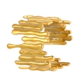 Minimalistischer, unregelmäßiger, flüssiger offener Ring mit poliertem Gold-Finish - 18K Vergoldet Vertikale Maserung