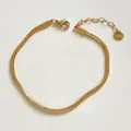 Bracciale a catena piatta a serpente in acciaio inossidabile dorato con chiusura a moschettone - Catena a Serpente Ottagonale (B564) / Oro