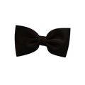 Elegant large black oversized fabric bow hair clip with pearl detail for women - Wine Red Bow Spring Clip