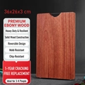 Solid ebony wood cutting board, size 36x26x3cm, ideal for families of 3-4 people - Thick Whole Wood 36*26*3cm