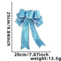 Light blue 25cm Christmas bow with silver edges and glitter finish for tree decor - 25cm Sky Blue Bow Tie