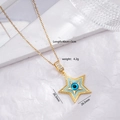 Goldene Sternenkette mit blauem Evil Eye Anhänger und funkelnden weißen Zirkonia-Steinen - Gold (2503)