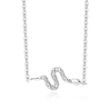 Collana a serpente in argento sterling 925 con cristalli scintillanti per donna - Collana-Argento