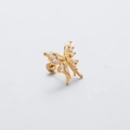Elegant gold butterfly ear stud featuring white cubic zirconia stones with screw back - Gold White Zirconia Style (A02-4#)