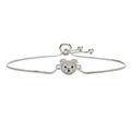 Bracciale regolabile in argento con ciondolo a forma di orso in zirconi - Orso d'argento