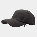 Detail of quick-dry nylon camp cap featuring side metal eyelets and adjustable drawcord - Adult (56-58CM) / Dark Gray
