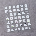Stickers à ongles 5D chiot blanc de dessin animé avec nœuds et lunettes, style DP-420 - Style de Chiot Blanc (DP-420)
