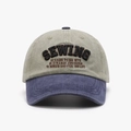 Vintage Baseballkappe aus gewaschener Baumwolle mit 3D-Stickerei in Oliv und Marine - Khaki