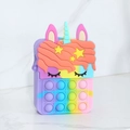 Rainbow gradient unicorn pop-it silicone crossbody bag for stress relief and girls' fashion - Multicolor 4