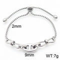 Bracciale a catena regolabile in acciaio inossidabile con maglia ad ancora - Stile Catena ad Ancora Argento(KB167024-Z)