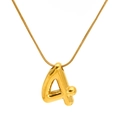 Polierte goldene 3D-Anfangsbuchstabe A Halskette mit eleganter Schlangenkette - Zahl 4 Ballonstil (SP731G-4)