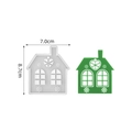 Huisvormige siliconen mal voor kersthars hangers met hartvorm en venster details - Kerst Huis